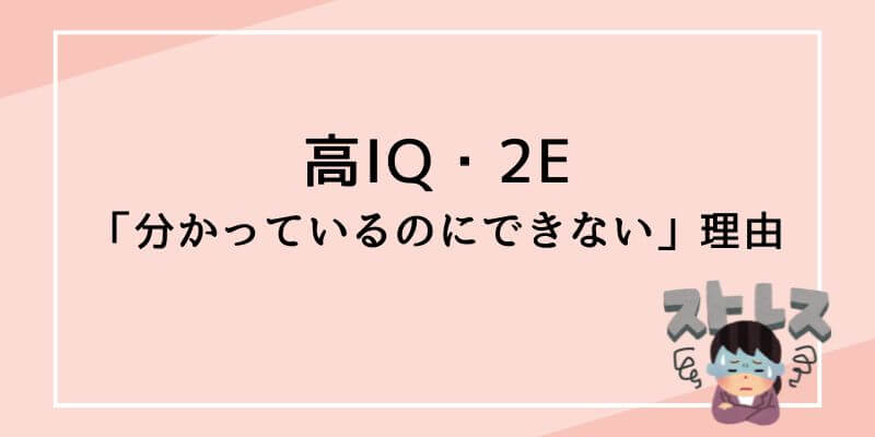 高IQ・2E傾向の子どもが「分かっているのにできない」理由