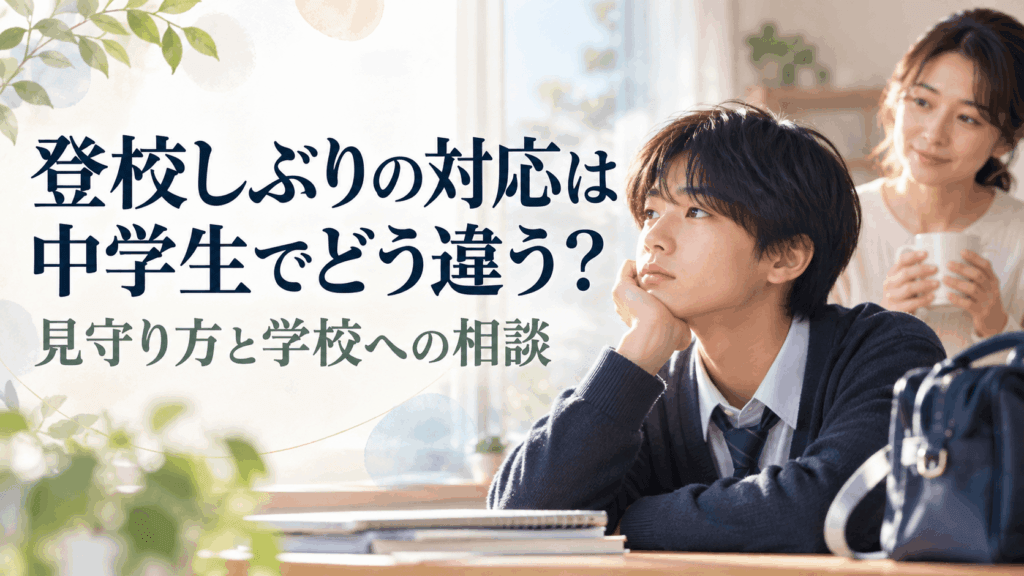 登校しぶりの対応は中学生でどう違う？見守り方と学校への相談