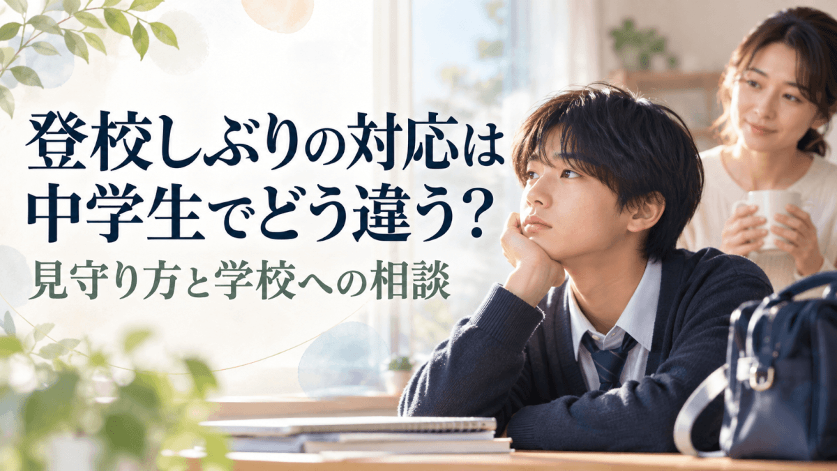 登校しぶりの対応は中学生でどう違う？見守り方と学校への相談